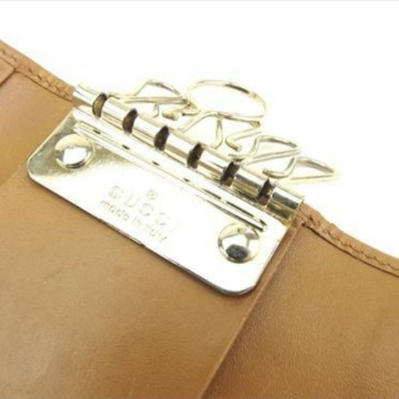 Gucci Key case Key holder G logos Beige Gold leather Woman Authentic Used T8188 - Picture 5 of 7